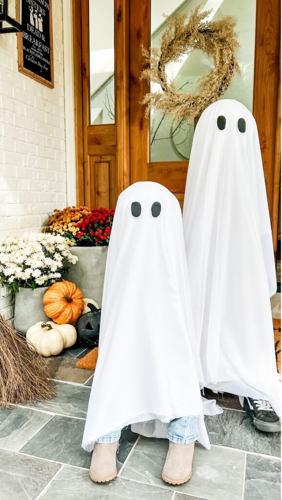 ghost tricker or treater for Halloween