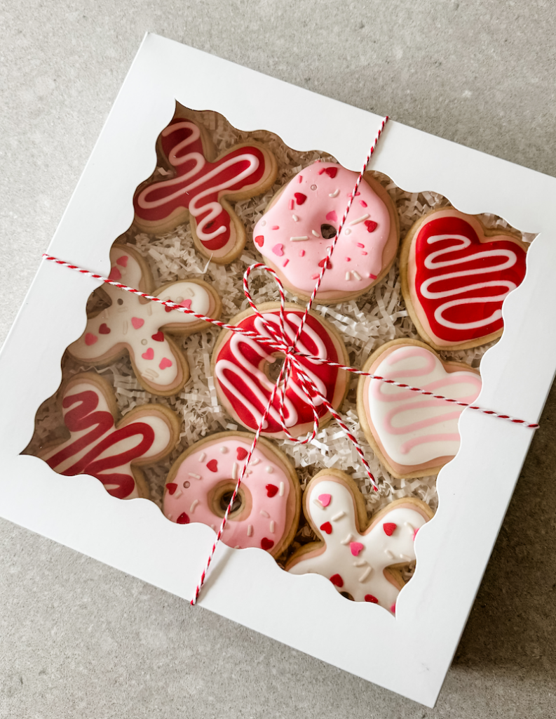 box of homemade cookies perfect as a Valentine's day gift