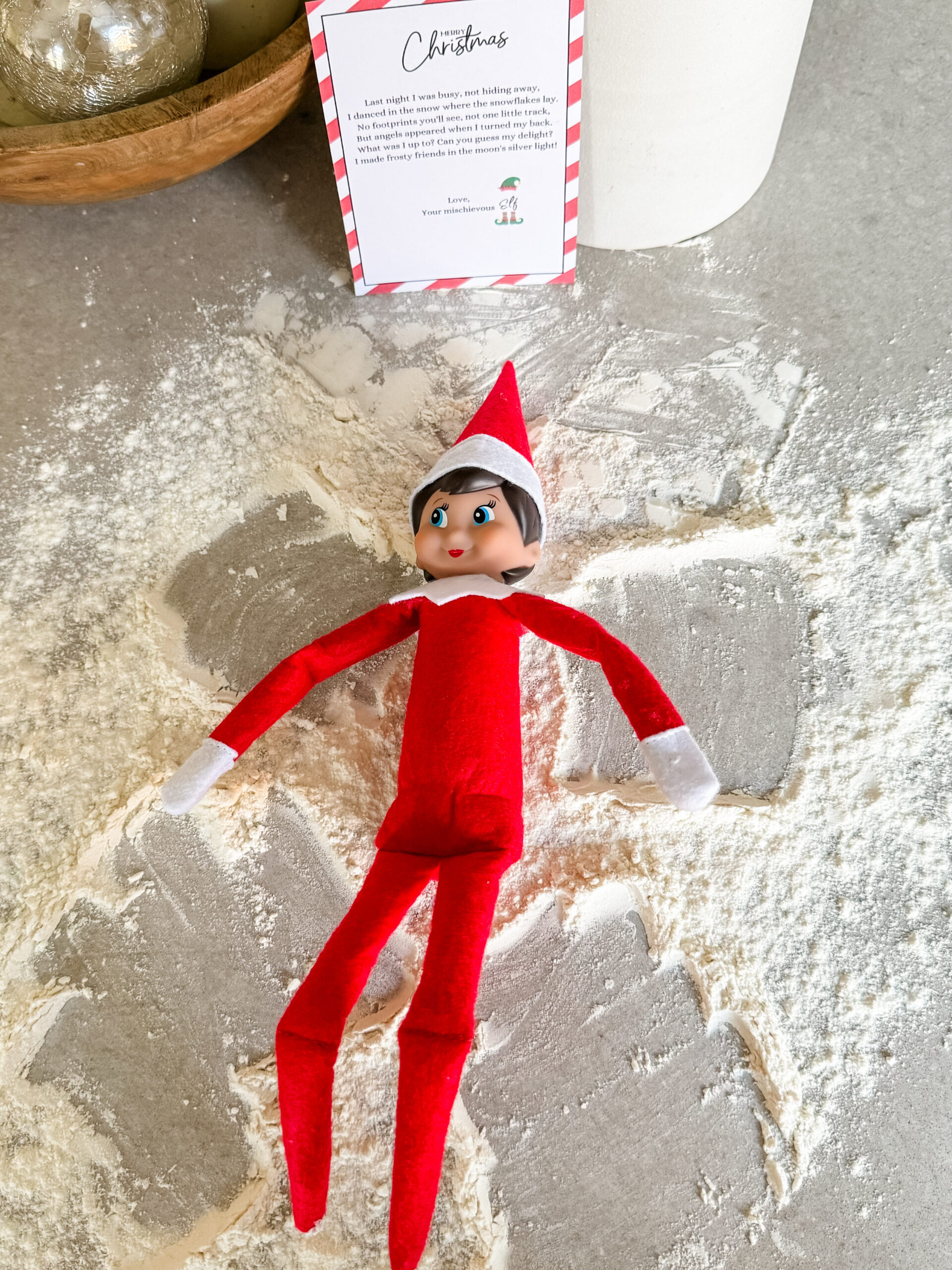 Up all night making snow angels elf