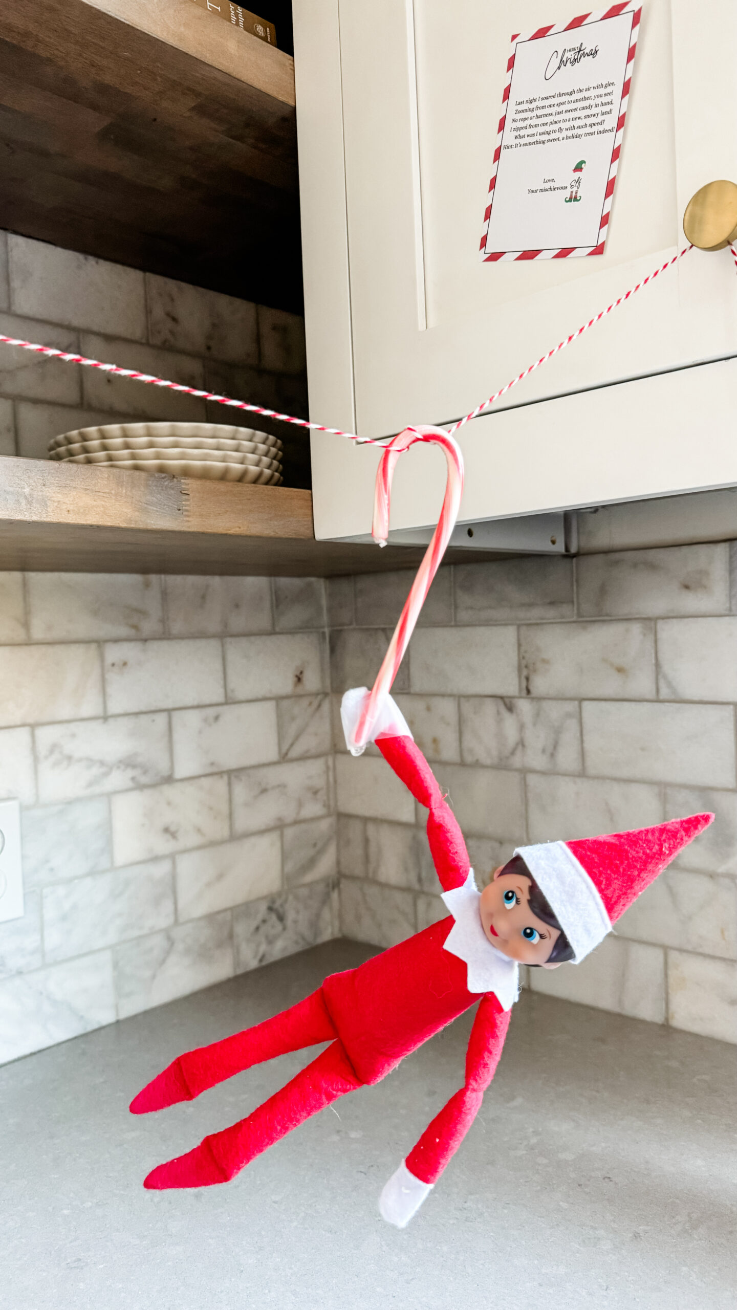 Candy cane zip lining Elf