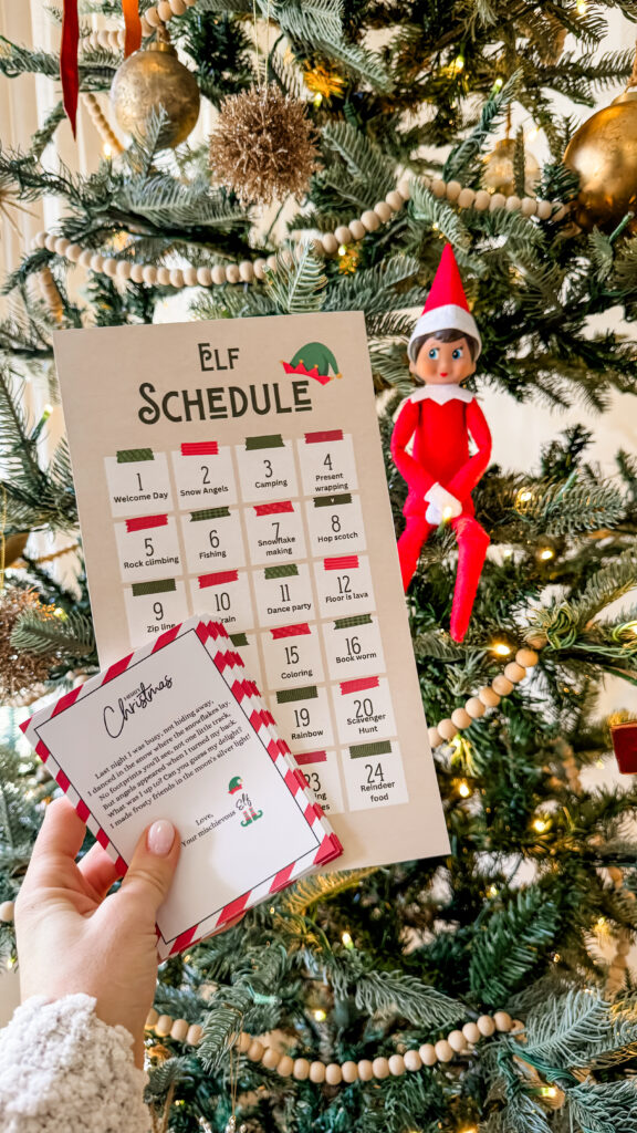 Elf on the Shelf Ideas schedule