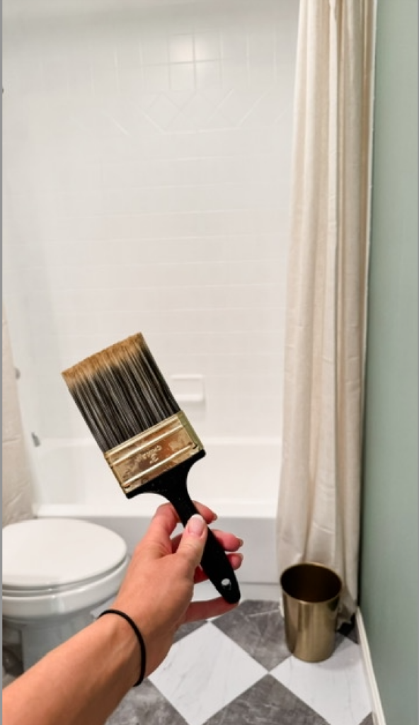 painting the tub and tile is the budget friendly way to refresh bathroom