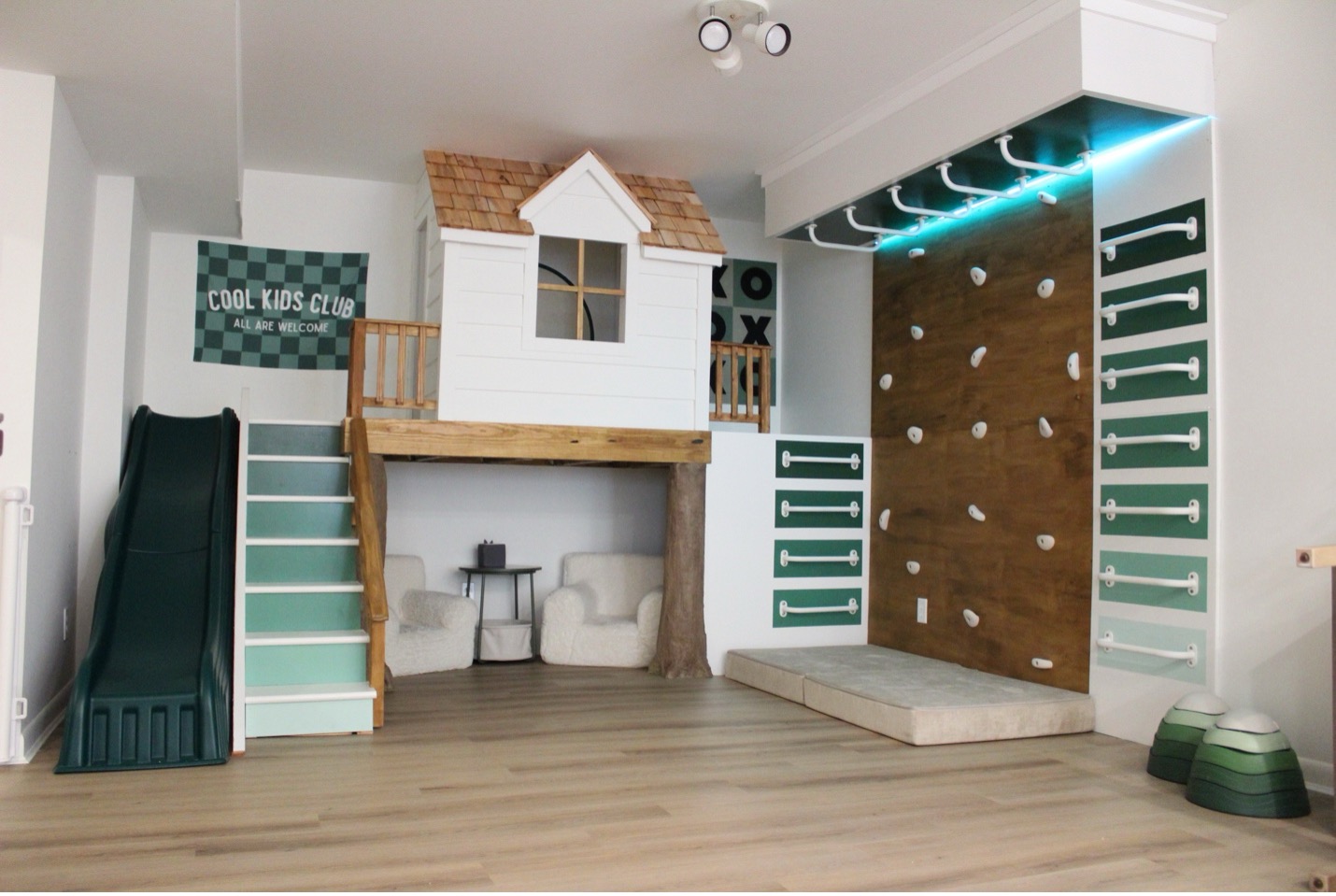 DIY Indoor Treehouse Play Set at our Basement