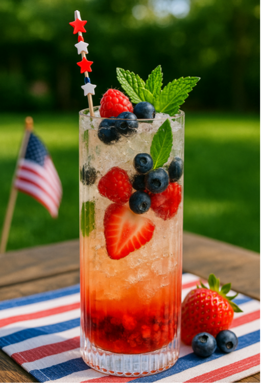 cocktails - Red, White & Blueberry Mojito