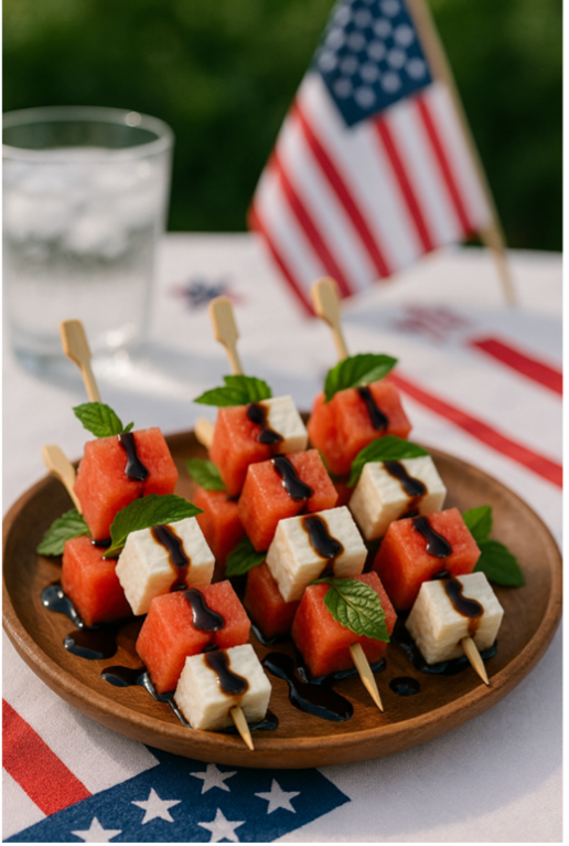 Watermelon, Feta & Mint Skewers